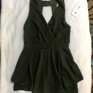 Purple Snow Olive Green Romper